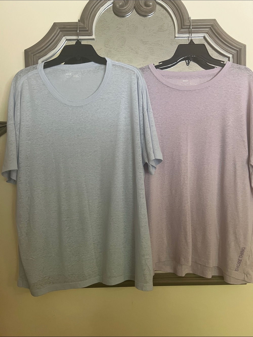 aerie Light Blue & Lavender Short-Sleeve Crew Neck Tees - Set